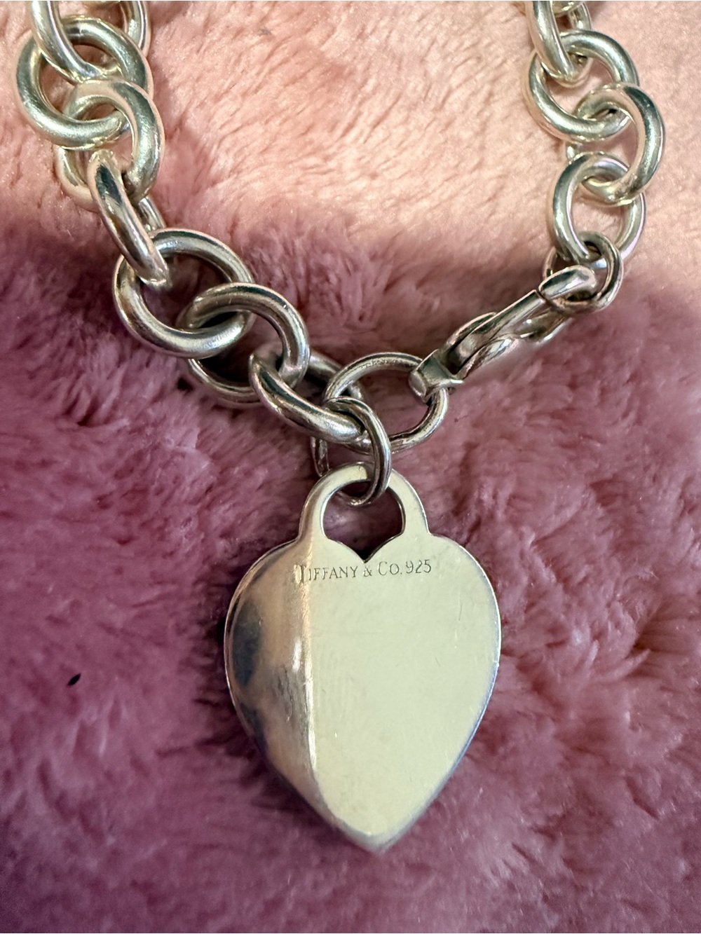 Tiffany & Co. Silver Heart Tag Charm Bracelet with Blue Pouch $164.00 Firm. - Picture 4 of 7